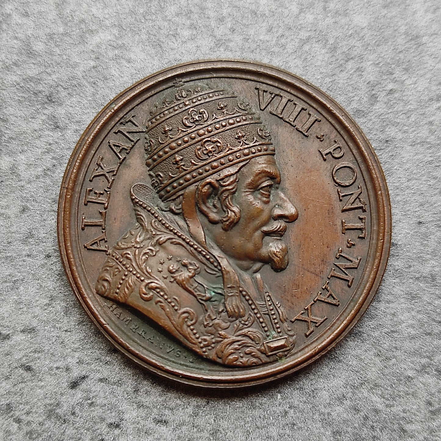 Medalla Vaticano y Estados Pontificios Alejandro VIII (1689-1691) Mvnit y Vnit 38 mm 22,27 gr