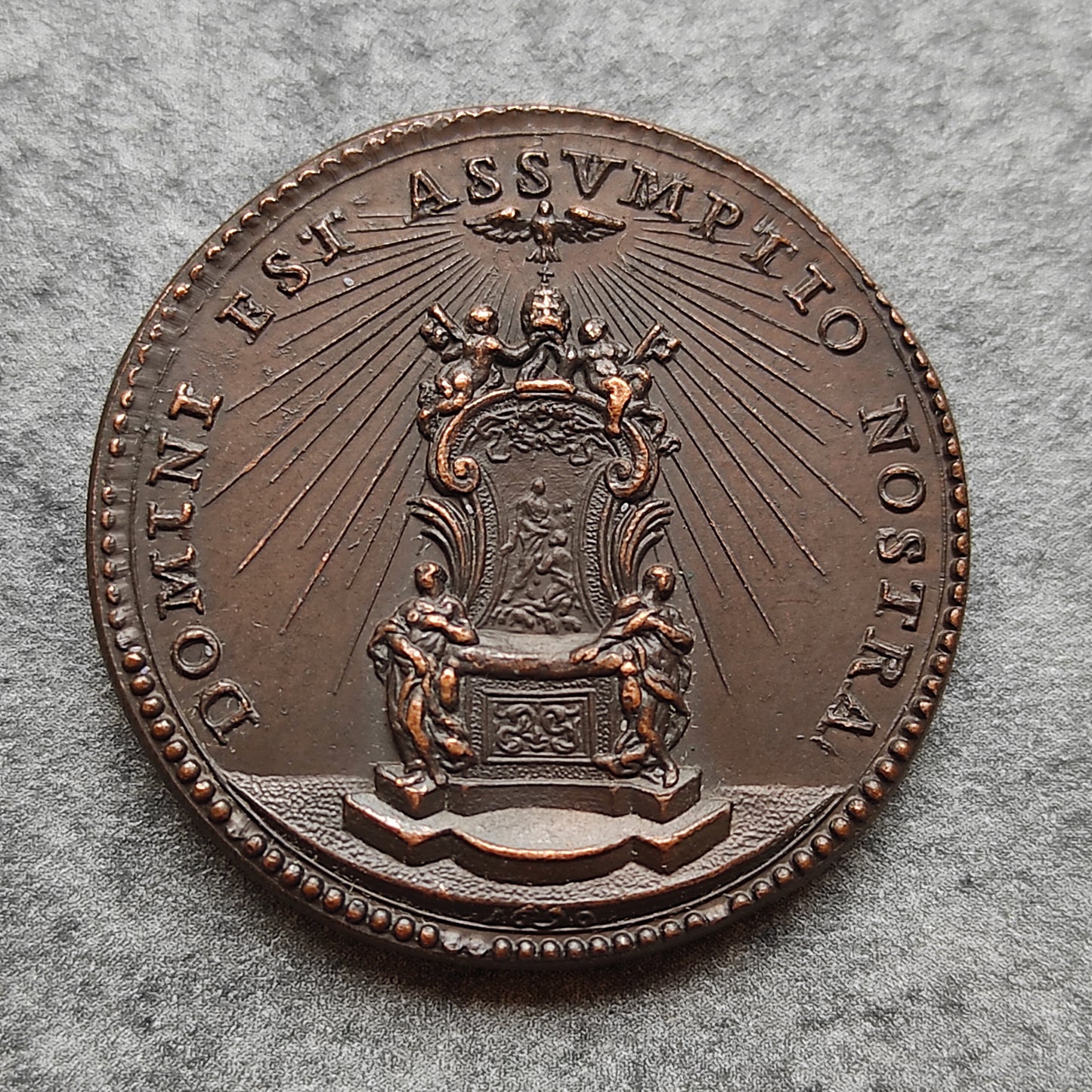 Medalla Vaticano y Estados Pontificios Alejandro VIII (1689-1691) Domini Est Assvmptio Nostra 1690 Trono 29,5 mm 14,35 gr