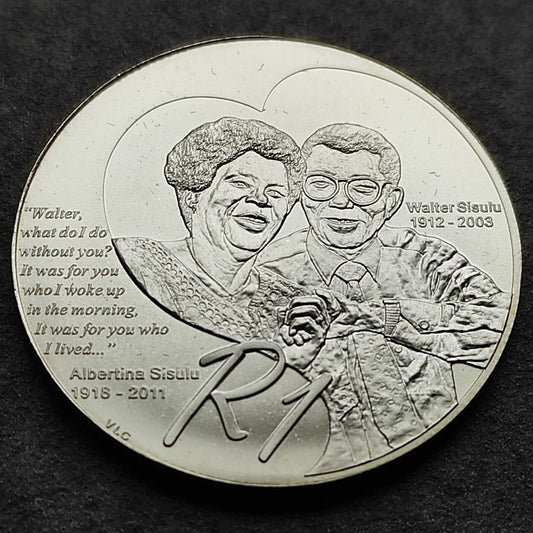 Afrique du Sud 1 Rand 2012 Albertina & Walter Sisulu 32.69 mm 925 ‰ Argent Silver 15.00 gr