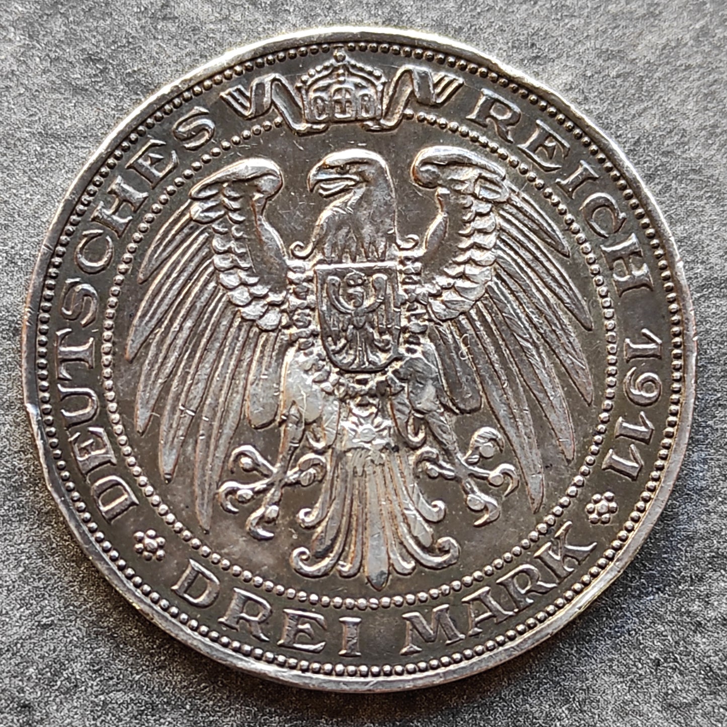 Alemania Prusia 3 Marcos 1911 A Berlín Universidad de Wroclaw Plata 33 mm 16,6 gr