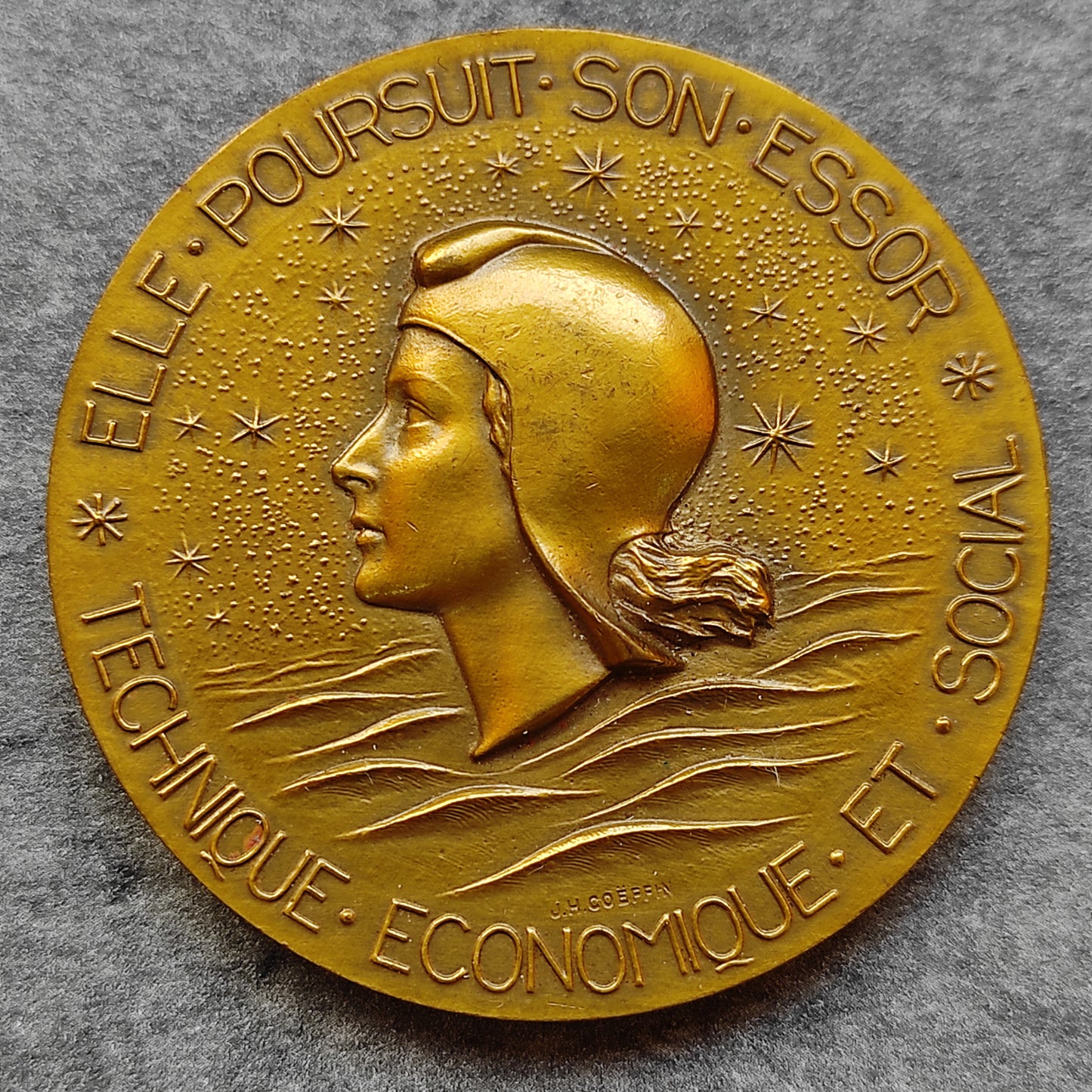 Medal General Compagnie Transatlantique Le France 1962 Bronze 53 mm 70.07 GR