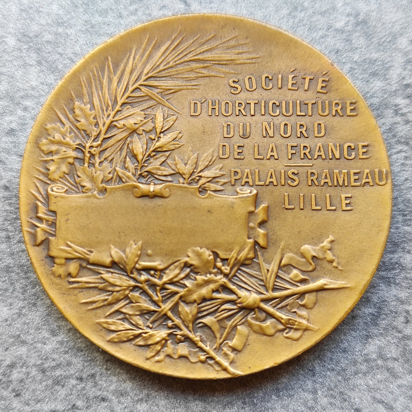 Horticulture horticulture company medal in northern France Palais Rameau Lille in bronze by Michelet 50 mm 50.17 gr