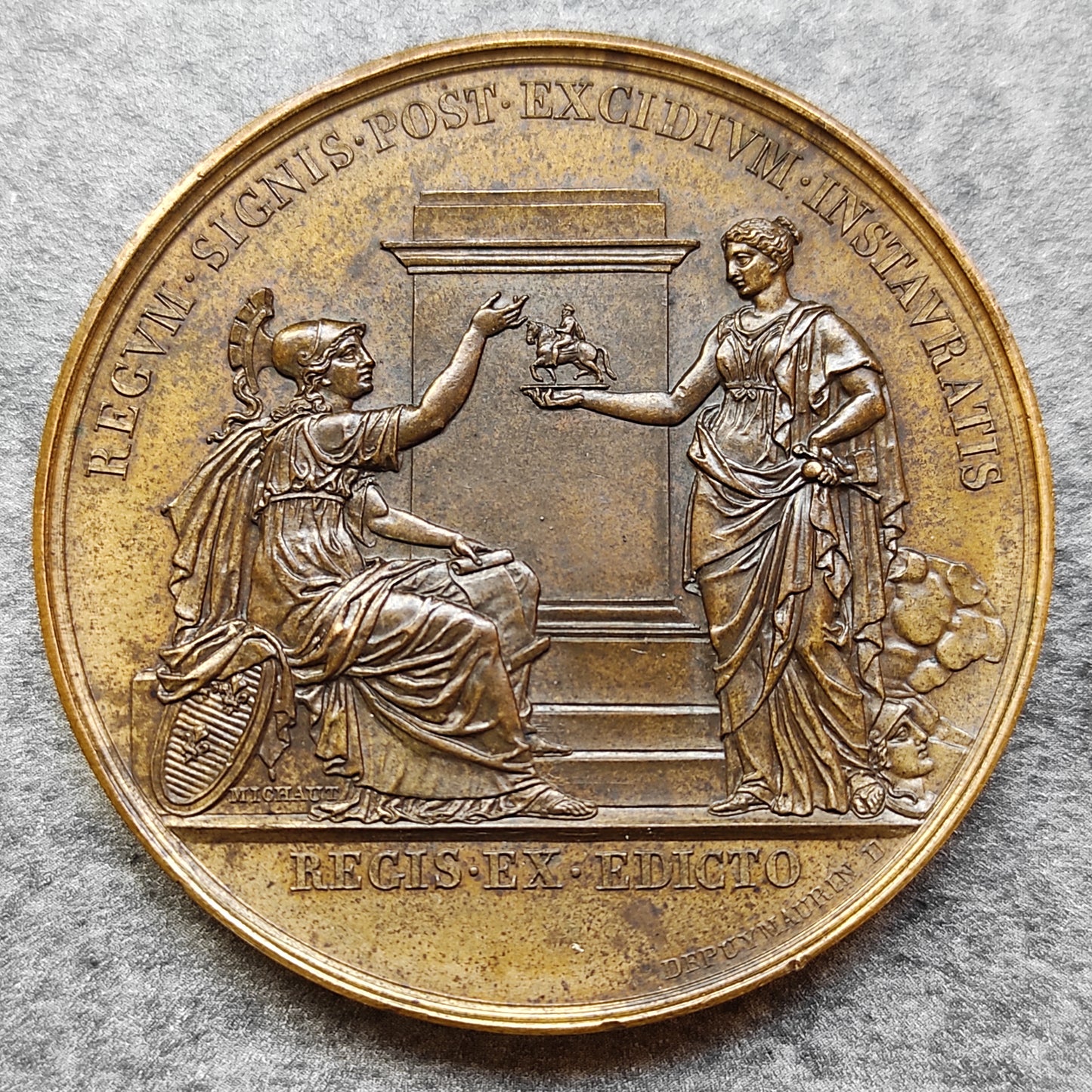 Louis XVIII medal Restoration of the statue of Henri IV 1817 50 mm 45.06 gr