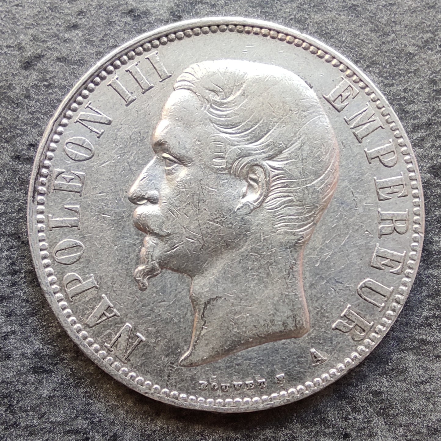 Napoleón III 5 francos 1856 A París Cabeza Desnuda Plata 24,90 gr