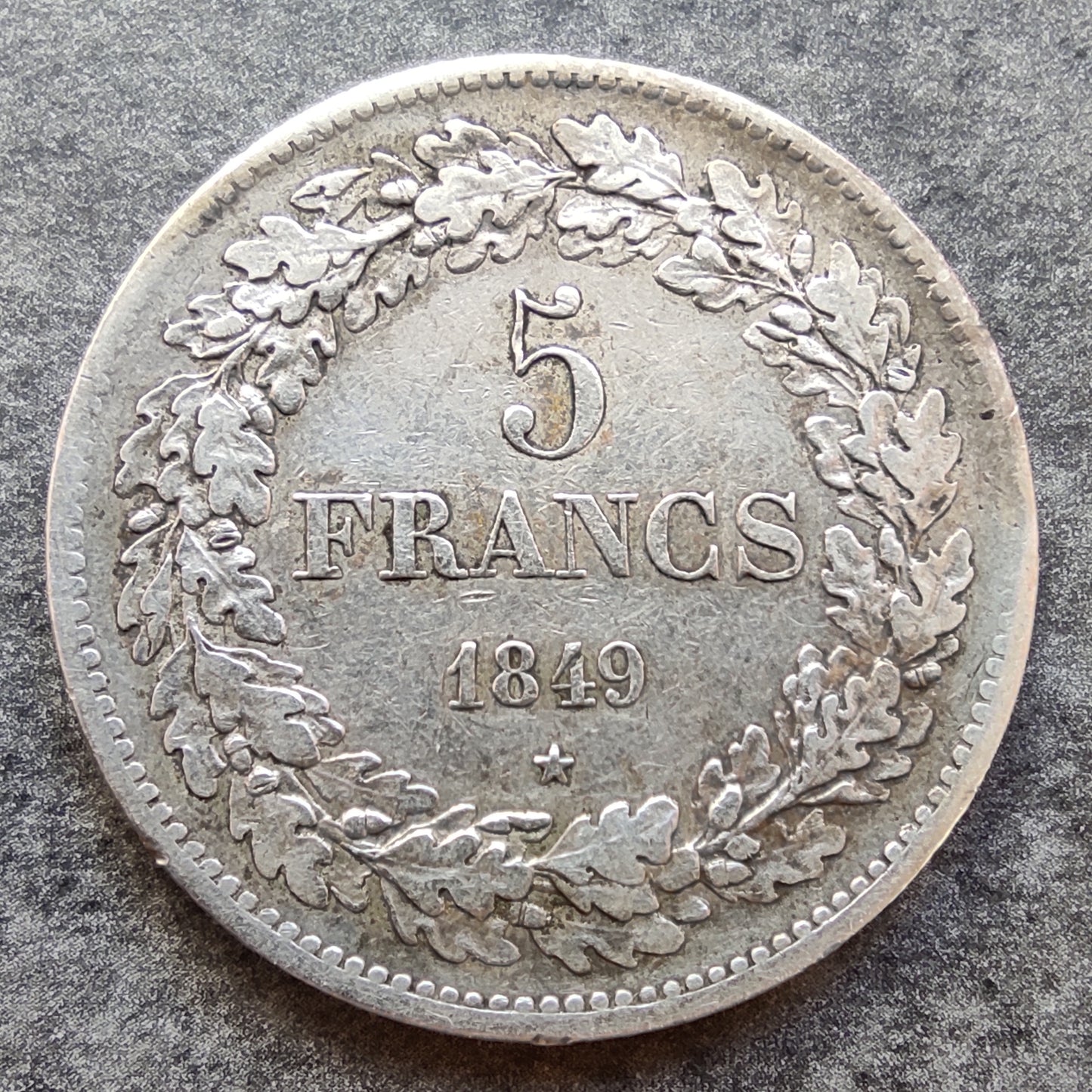 Bélgica 5 francos 1849 Leopoldo I Plata 24,85 gr