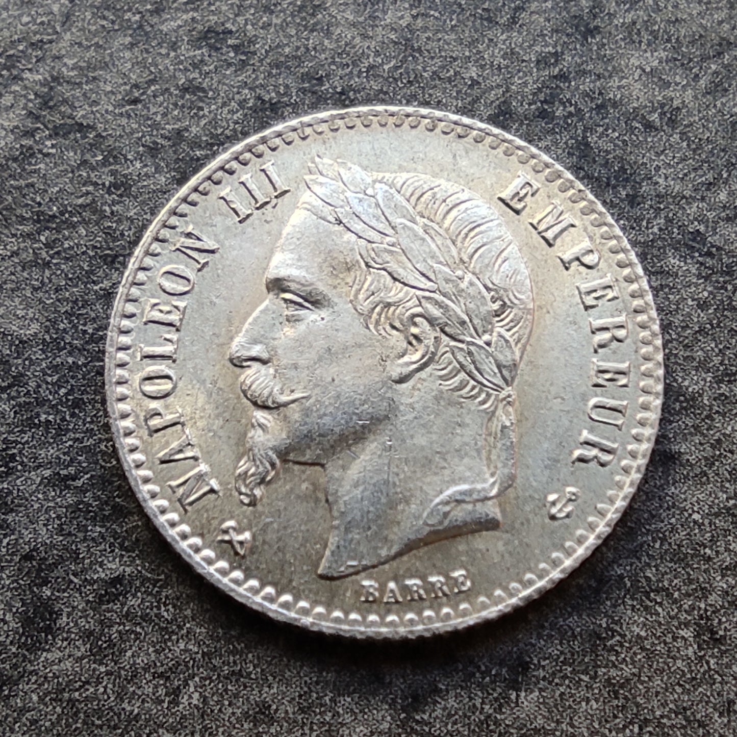 Napoleón III (1852-1870) 50 céntimos 1866 K Burdeos Cabeza de laurel plata 2,49 gr