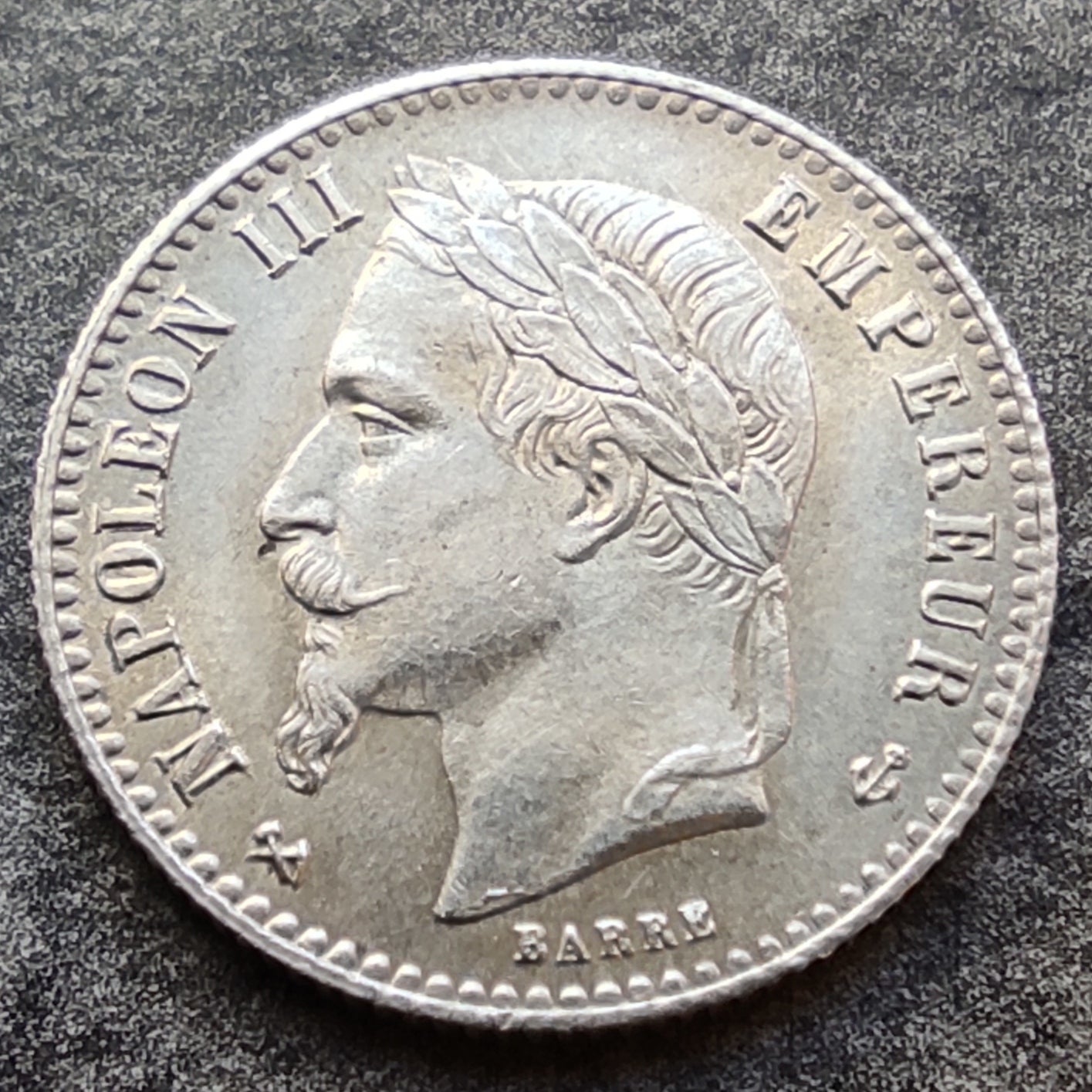 Napoleón III (1852-1870) 50 céntimos 1866 K Burdeos Cabeza Laureada plata 2,47 gr