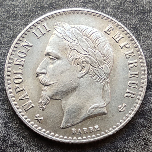 Napoleón III (1852-1870) 50 céntimos 1866 K Burdeos Cabeza Laureada plata 2,47 gr