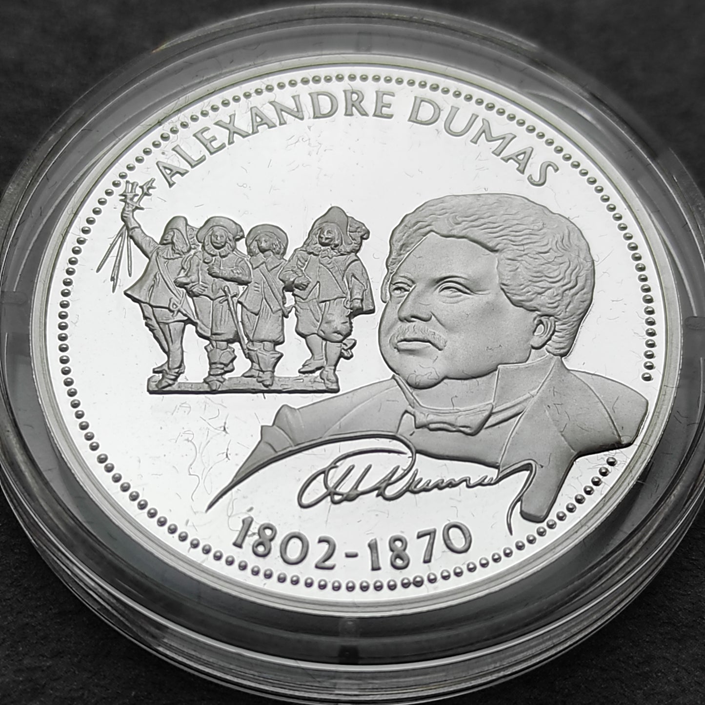 Medalla Alexandre Dumas Serie Nuestros Grandes Hombres Plata 999 40 mm 20 gr