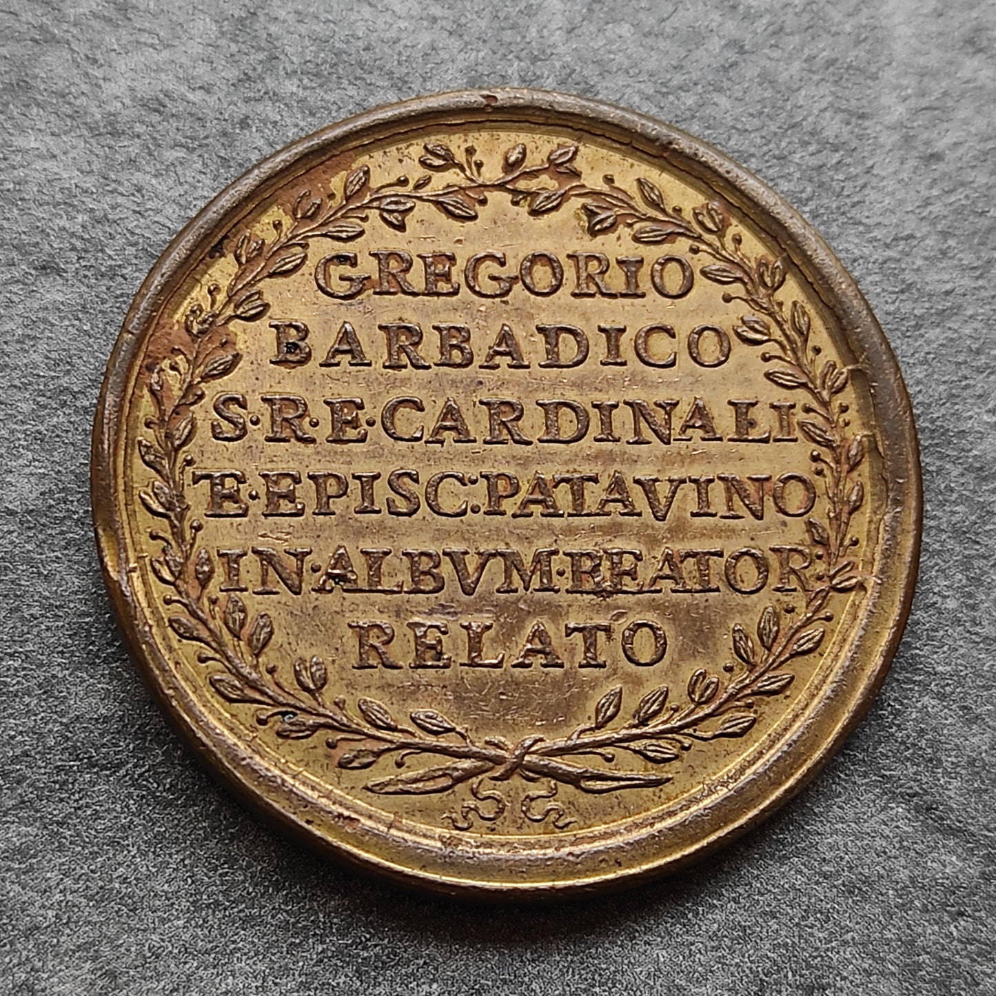 Medalla papal Clemente XIII 1761 Gregorio Barbadico 35 mm 16,81 gr