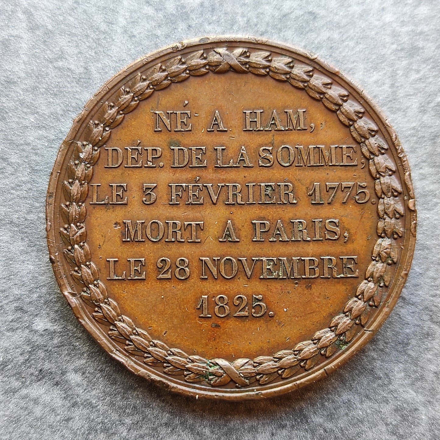 Medal Le General M.S Foy born in Ham (Somme) 63.87 gr 50 mm