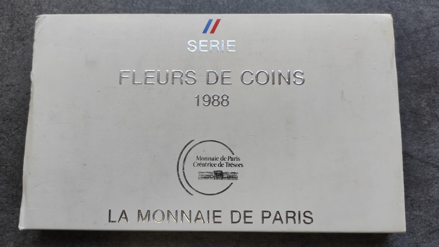 Caja Flores Moneda 1988 Francia Monnaie de Paris