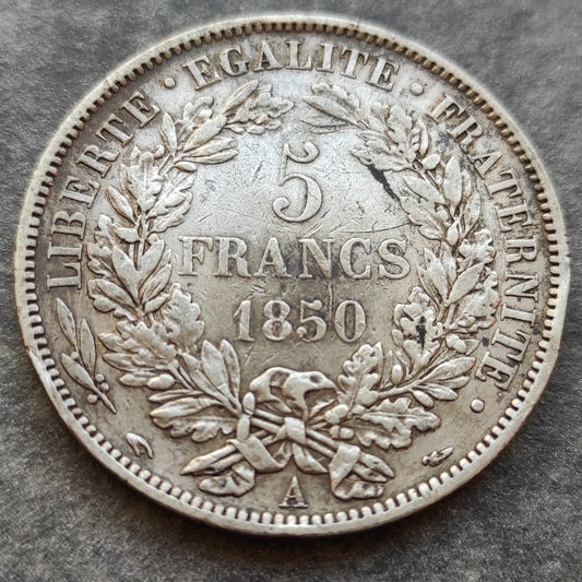 Ceres 5 Francos 1850 A París Plata 24,8 gr