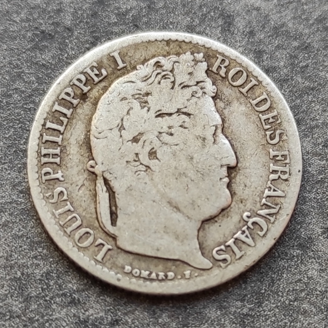 Luis Felipe (1830-1848) 1/2 Franco 1843 K Burdeos Plata