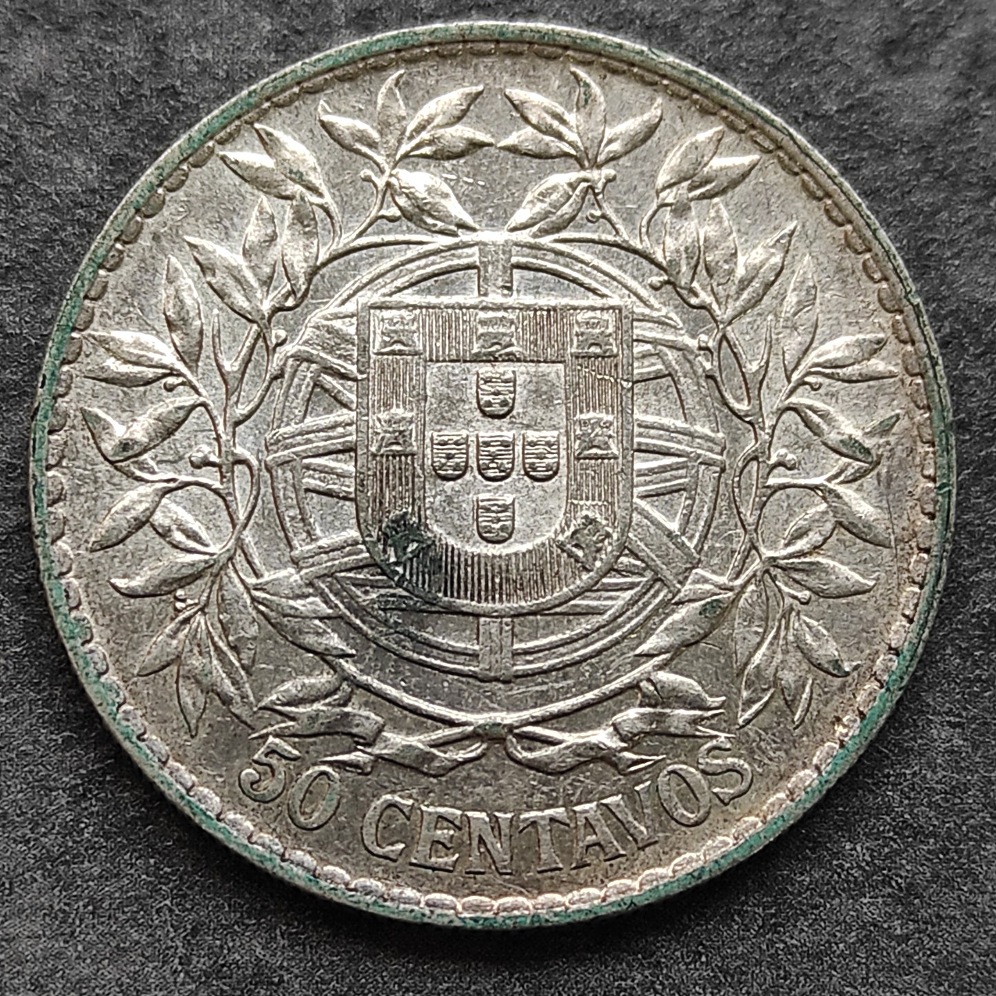 Portugal 50 cents 1913 Argent