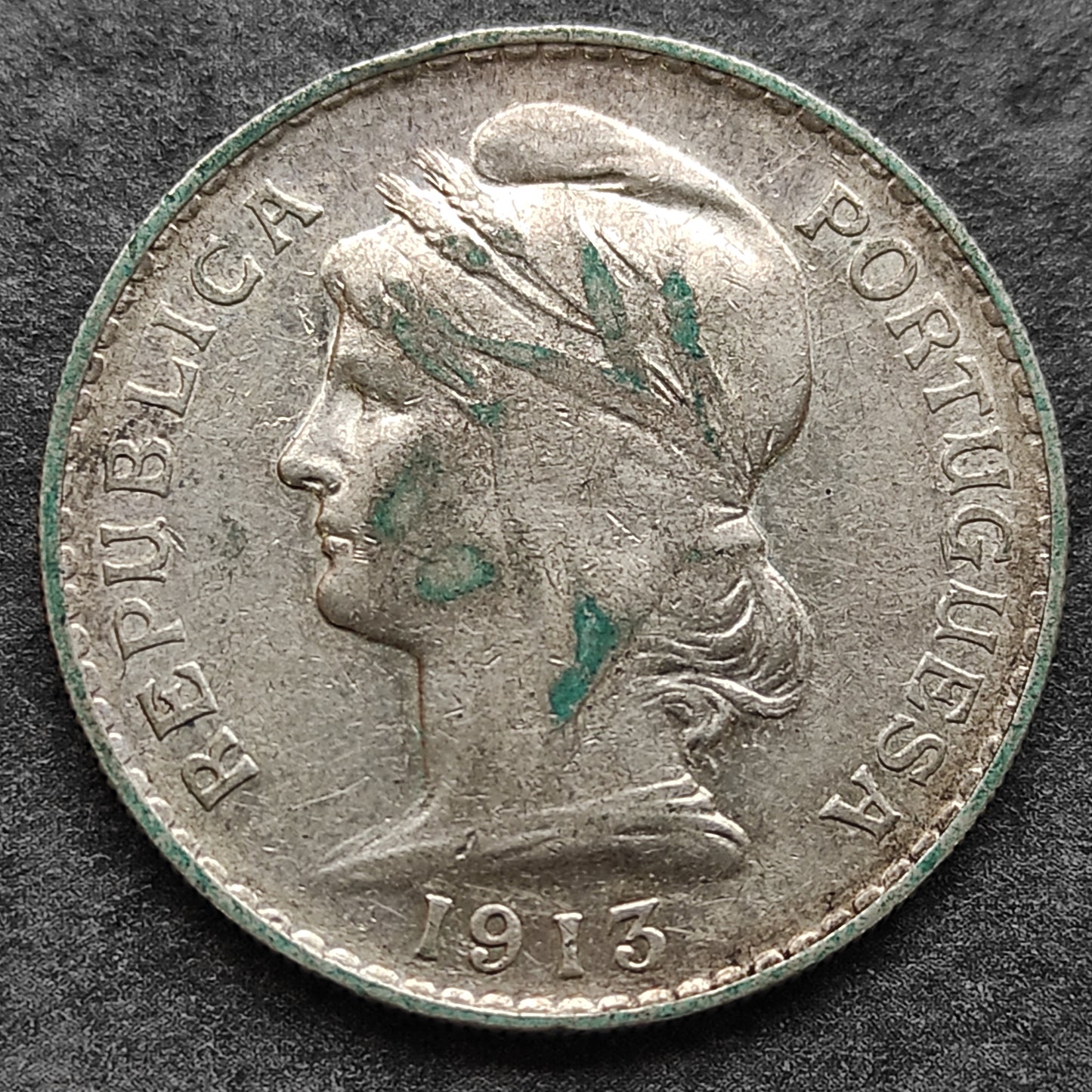 Portugal 50 cents 1913 Argent