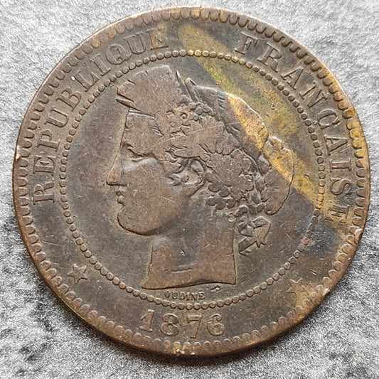 Ceres 10 Céntimos 1876 K Burdeos