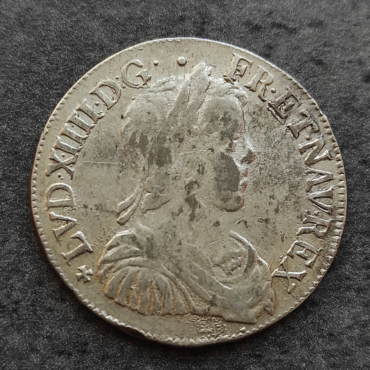 Luis XIV (1643-1715) Medio escudo 1653 T Nantes 13,51 gr