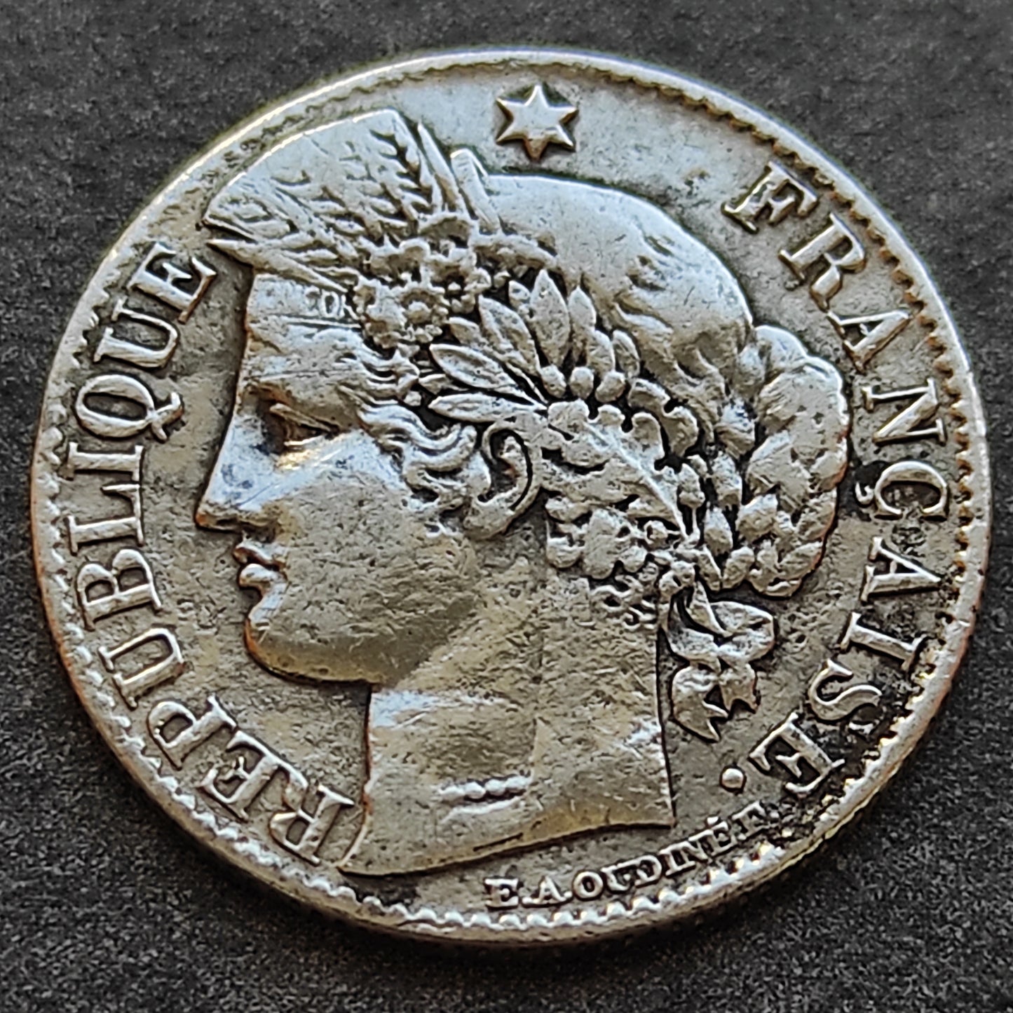 Ceres 50 céntimos 1886 A Plata. limpiado