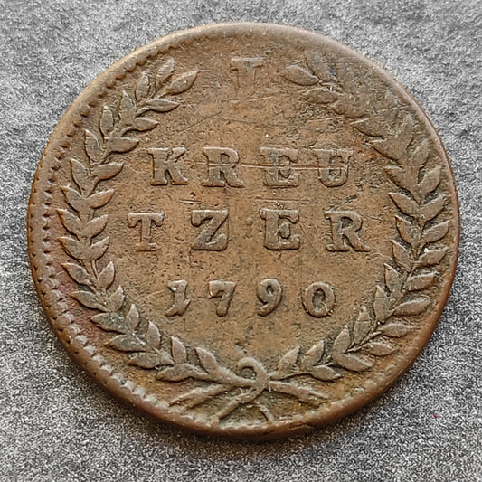 Austria - bishopric of Salzburg - 1 Kreutzer 1790 Hieronymus von colloredo - 5.17 gr