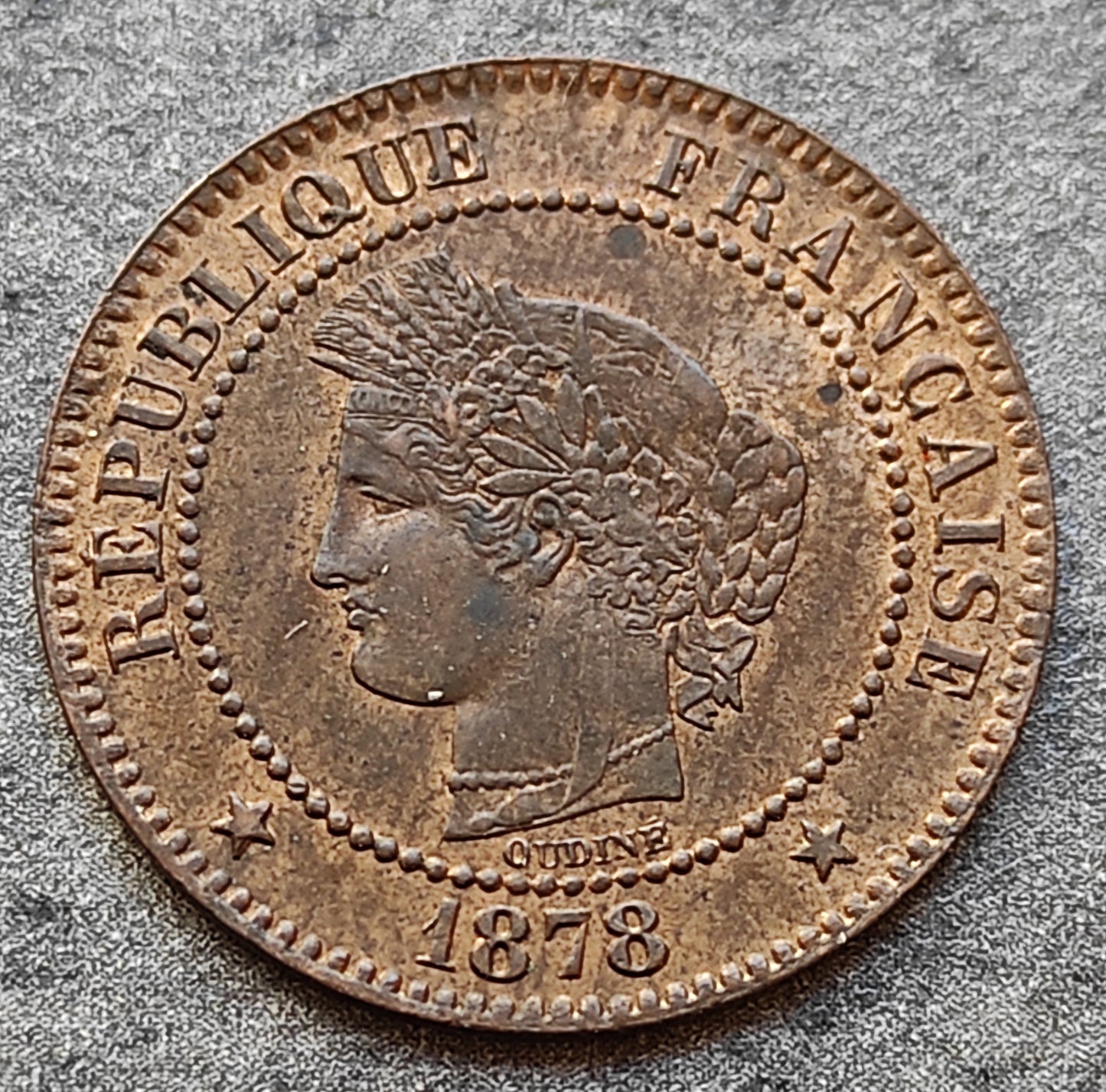 Ceres 2 céntimos 1878 K Burdeos