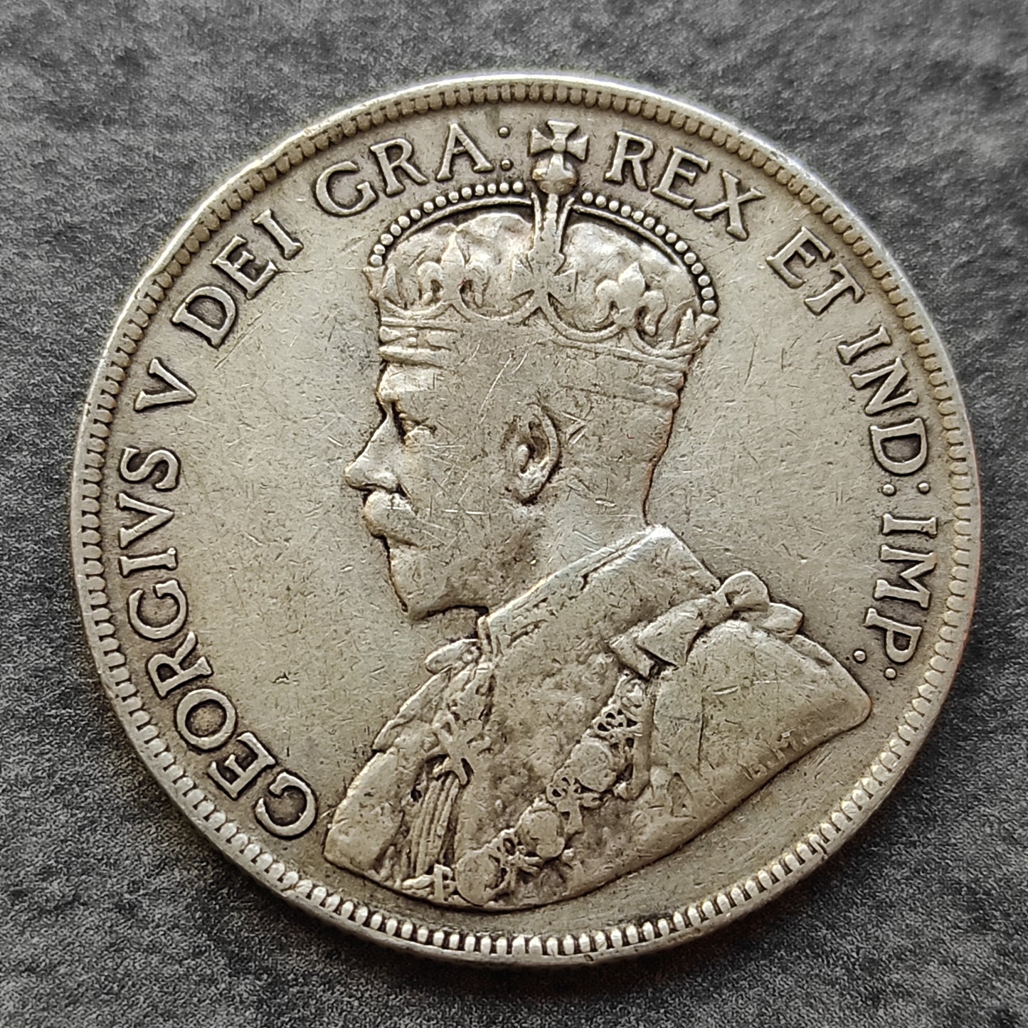 50 Centavos Canadá Terranova 1919 C Plata 11.55 gr