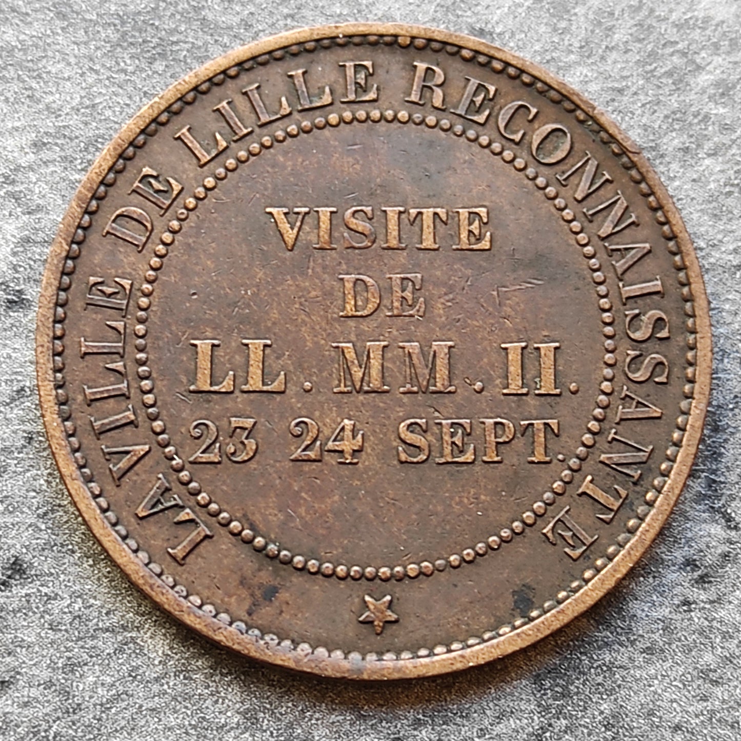 Napoleón III (1852-1870) Visita a Lille 23 24 de septiembre de 1853 Módulo de 10 céntimos