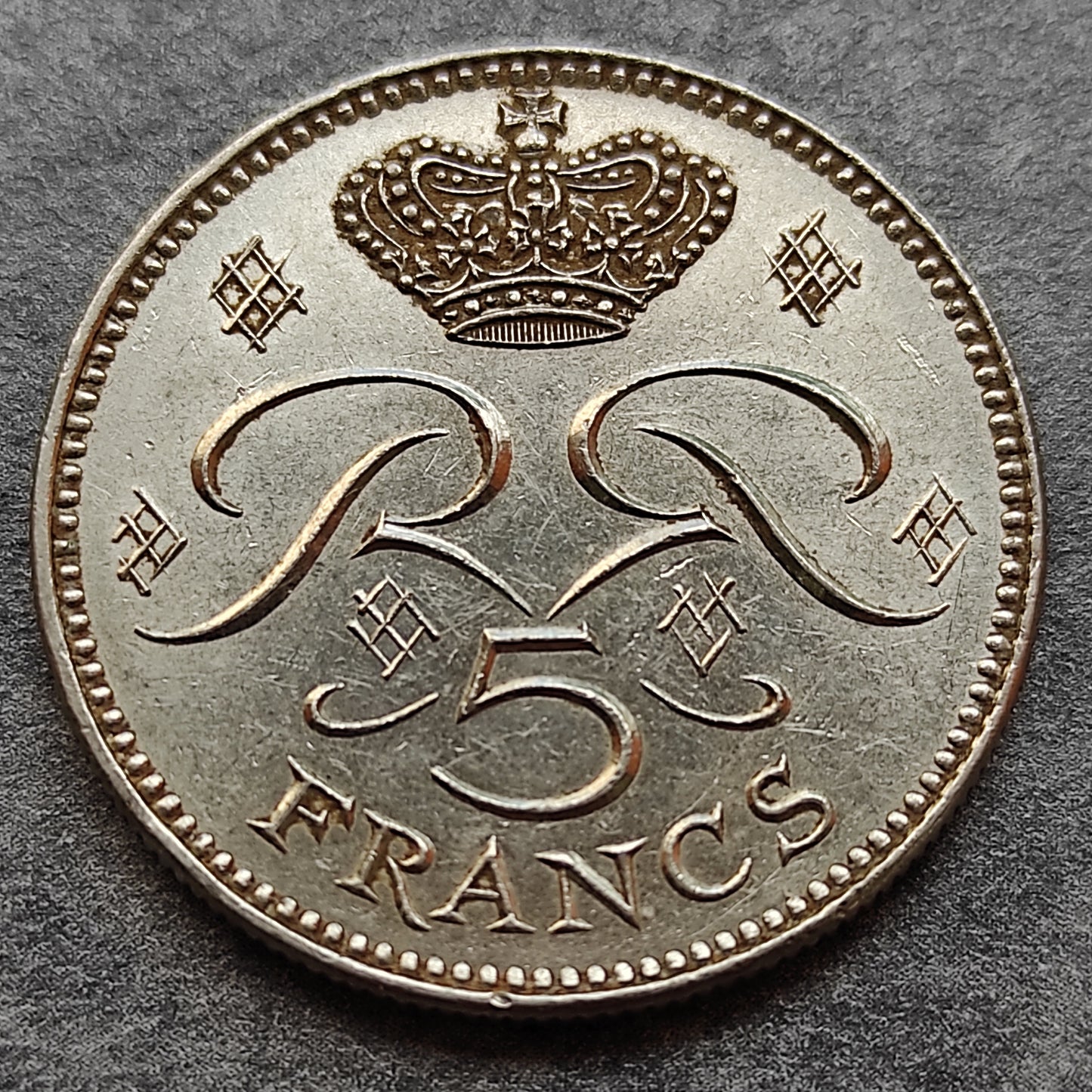 5 Francos de Mónaco 1975 Rainier de plata