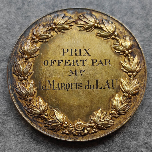 Silver medal offered by the Marquis du Lau d'Annéns. 68.67 gr