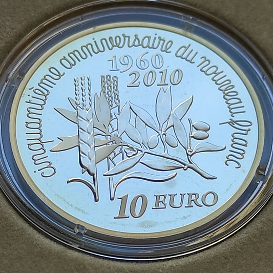 La Sourme - 10 euros 2010 - BE money - Fiftieth anniversary of the new franc - 37 mm - 22.2 gr