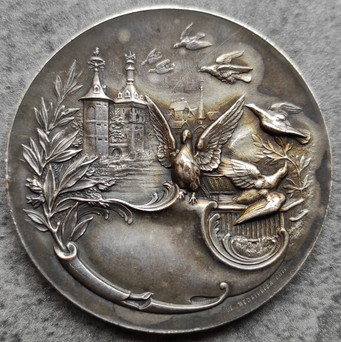 Medal National Air League Rochefort June 8, 1913 Silver bronze 54.55 gr 50 mm