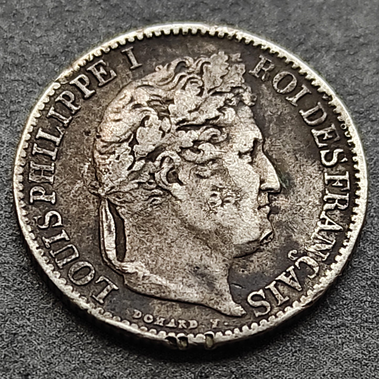 Francia 1/2 Franco 1845W Lille Louis Philippe Plata 2,45 gr