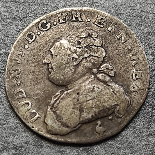 Luis XVI (1774-1793) 1/20 escudo con fuerte busto 1783 En París. Dinero. 1,40g