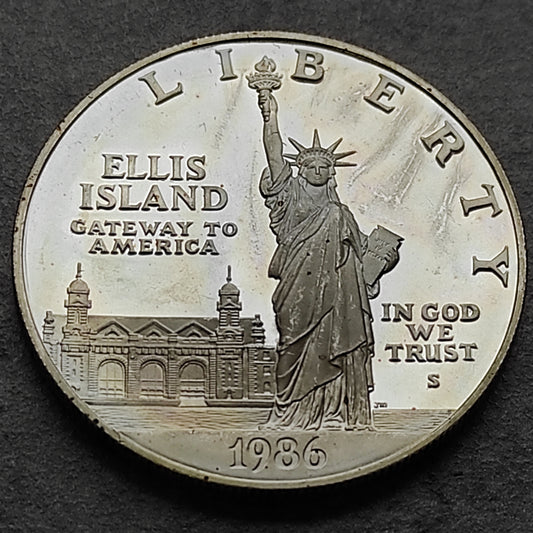 Estados Unidos 1 Dólar 1986 Estatua de la Libertad Ellis Island Plata 26.73 gr 38.1 mm EE.UU.