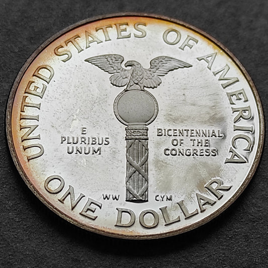 Estados Unidos 1 Dólar 1989 Plata del Congreso 26,73 gr 38,1 mm EE.UU.