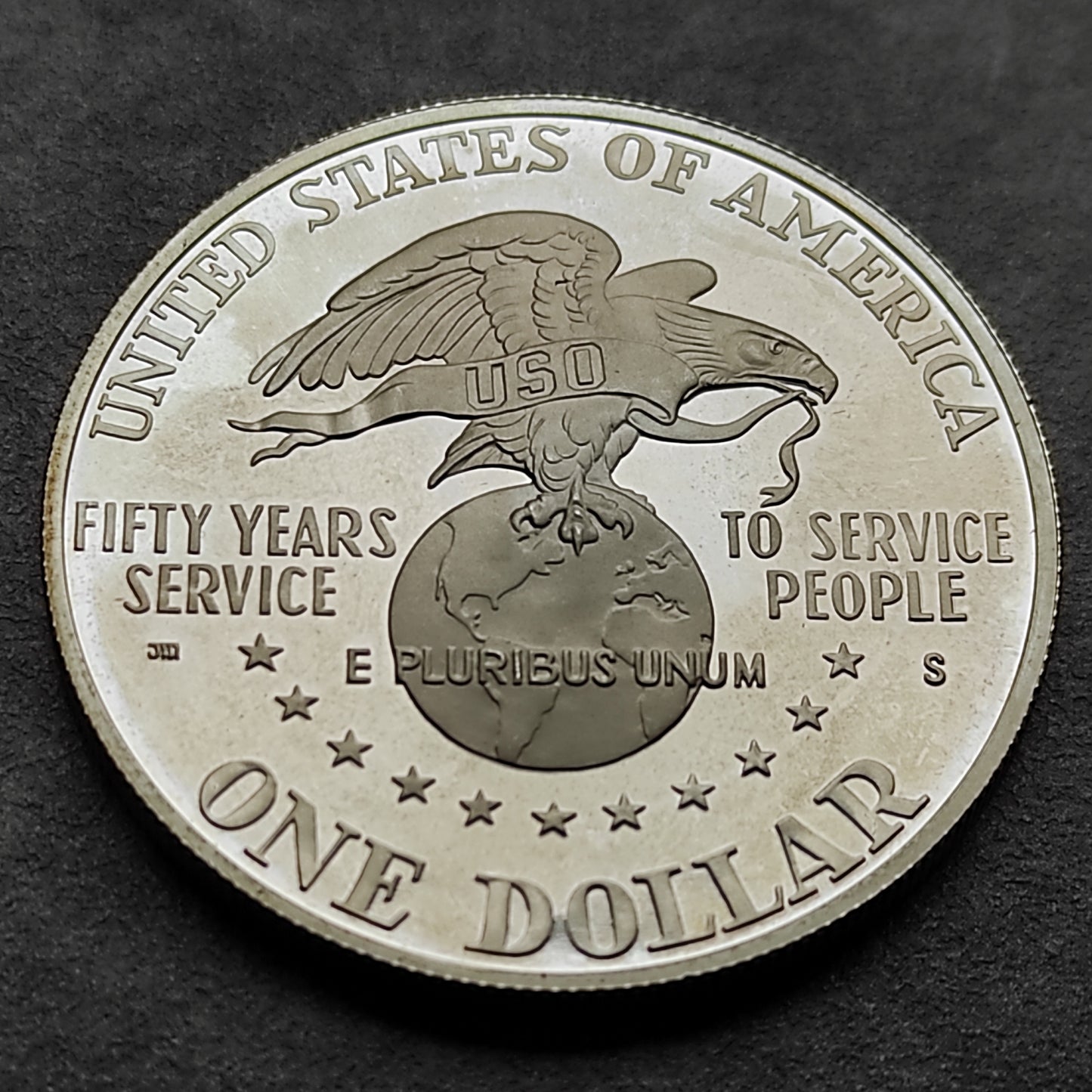 United States 1 dollar 1991 USO United Organization Service 26.73 gr 38.1 mm Silver USA