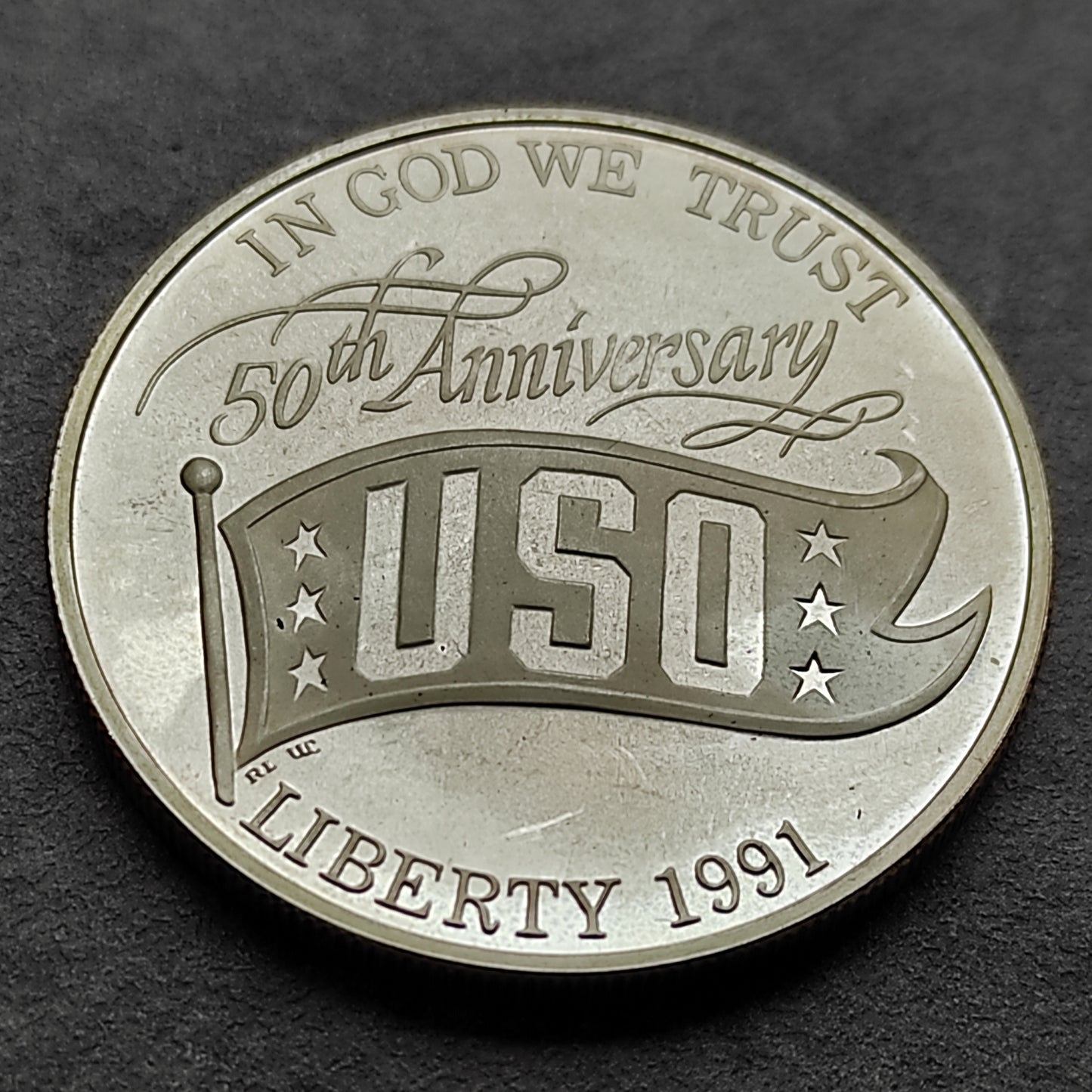 United States 1 dollar 1991 USO United Organization Service 26.73 gr 38.1 mm Silver USA