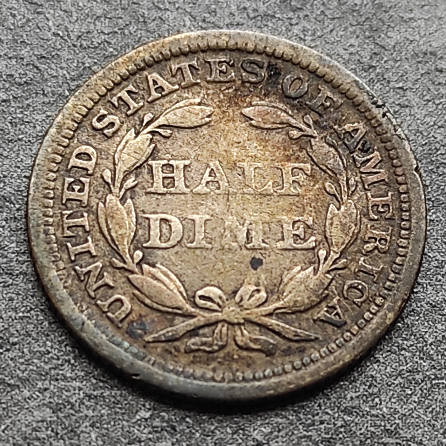 United States Half Dime 1854 SEATED LIBERTY Silver 15.5 mm 1.18 gr