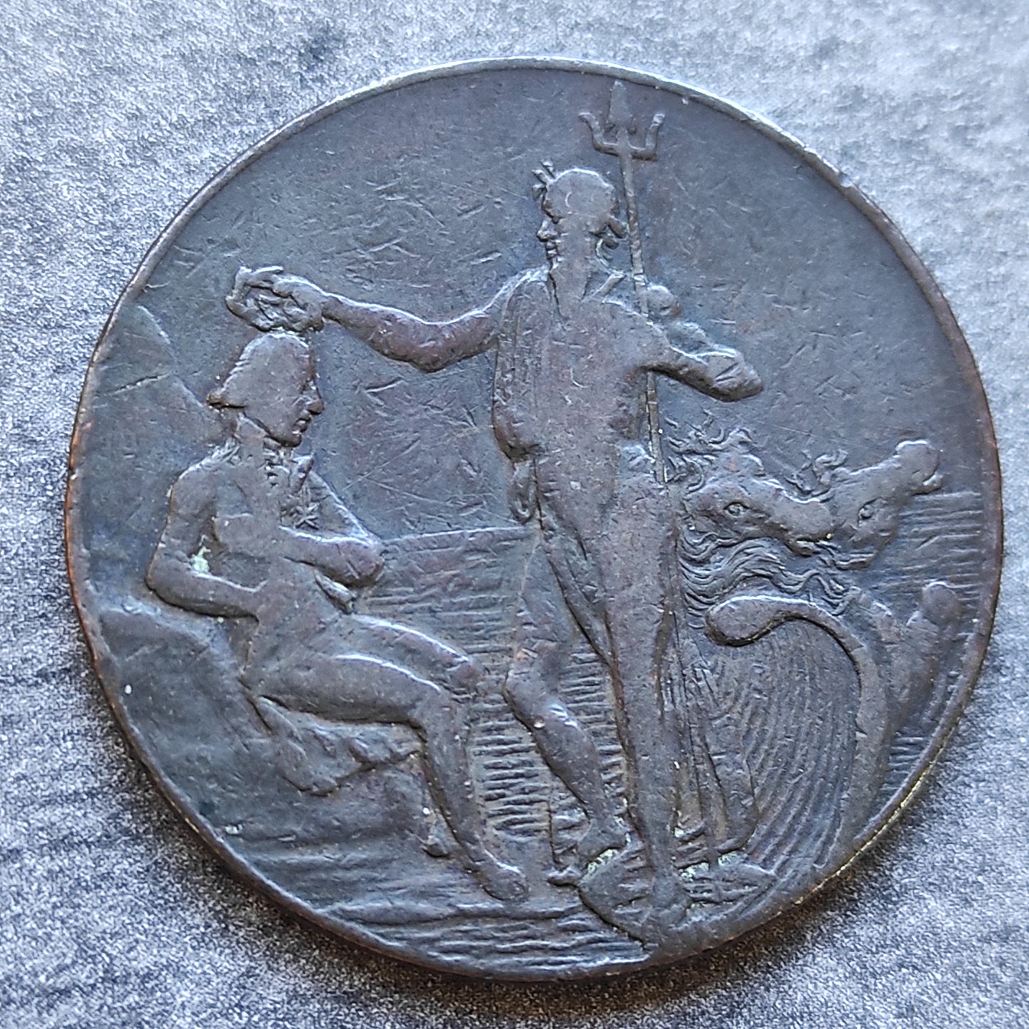 Gran Bretaña Half Penny Token Sir John Jervis derrota a los españoles el 14 de febrero de 1797