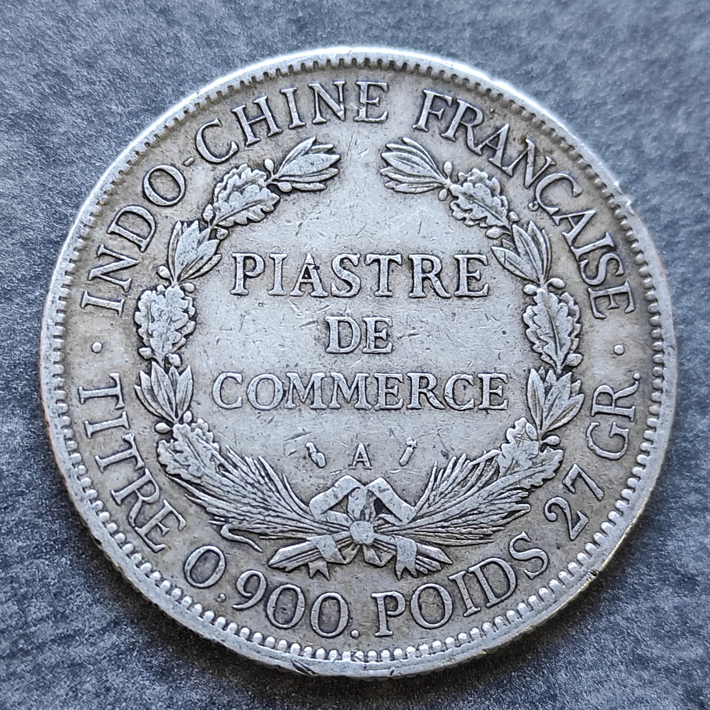 French Indochina 1 Piastre de Commerce 1895 Silver 26,88 gr