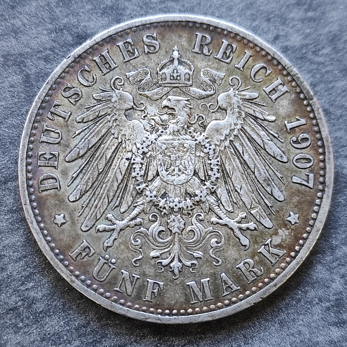 Alemania 5 Marcos 1907 Plata Guillermo II