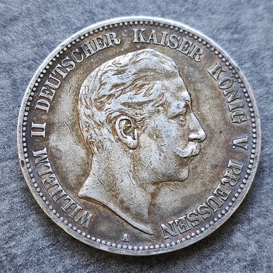 Alemania 5 Marcos 1907 Plata Guillermo II