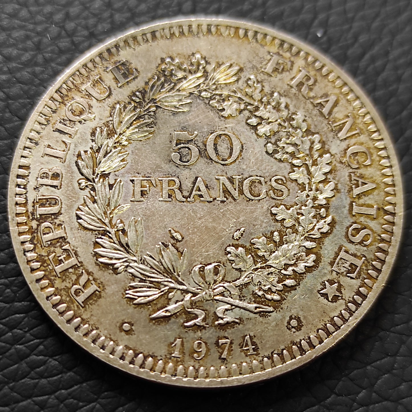 Hercule 50 Francs 1974 Anverso híbrido de los 20 francos. Dinero.