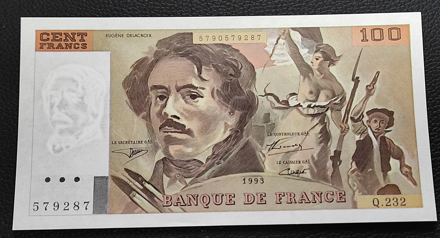 Billete 100 Francos Delacroix 1993 Nuevo