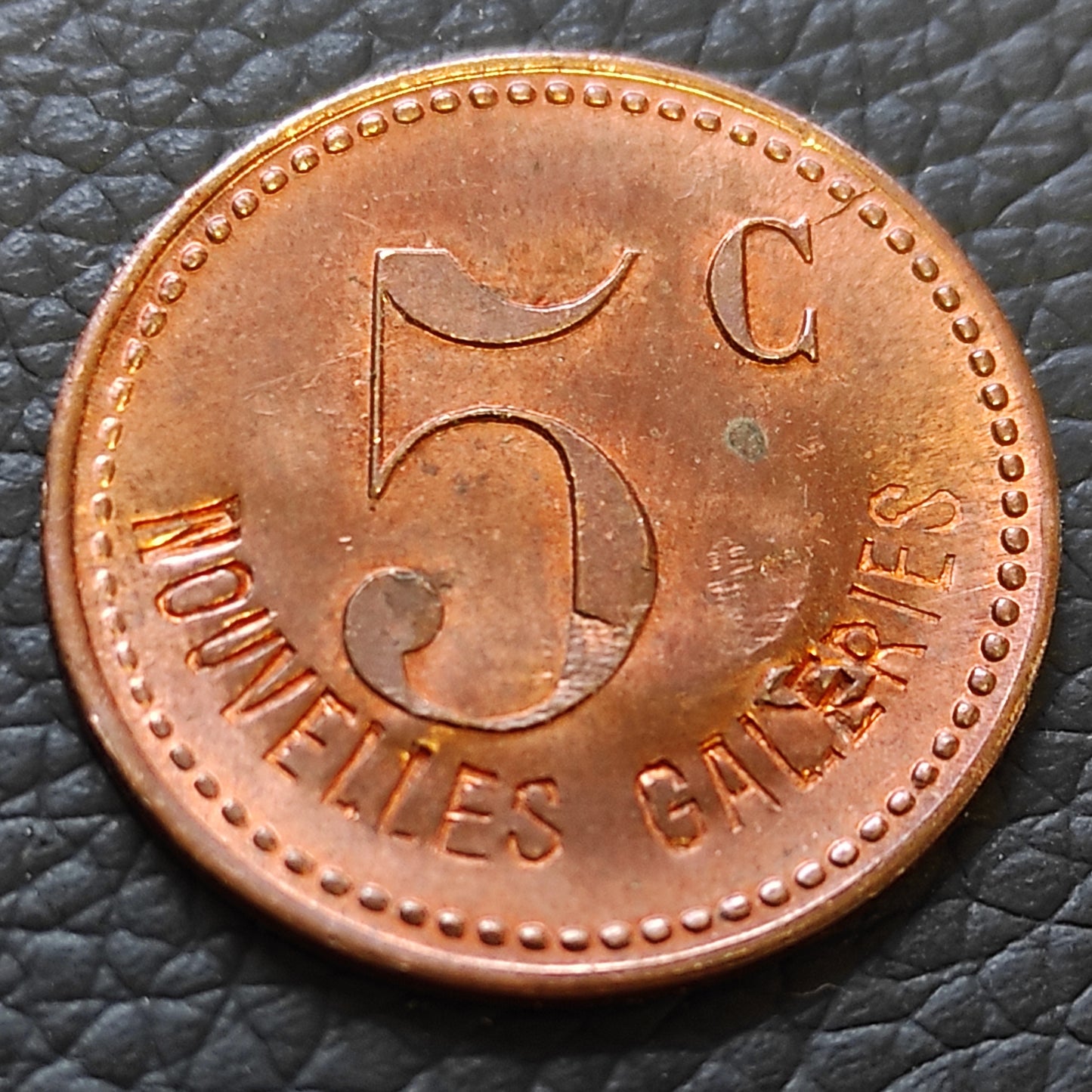 Ficha de necesidad de moneda - 5 céntimos Nuevas galerías - 3,28 gr