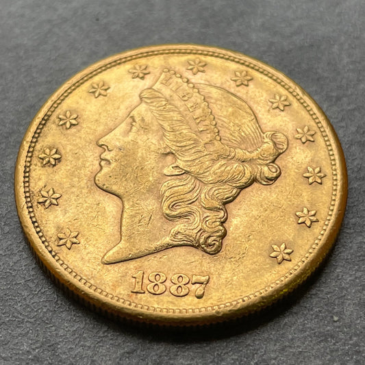 USA VEINTE DÓLARES 20$ Libertad (1877-1907) 20 Dólares Oro 1887 S San Francisco 33,39 gr