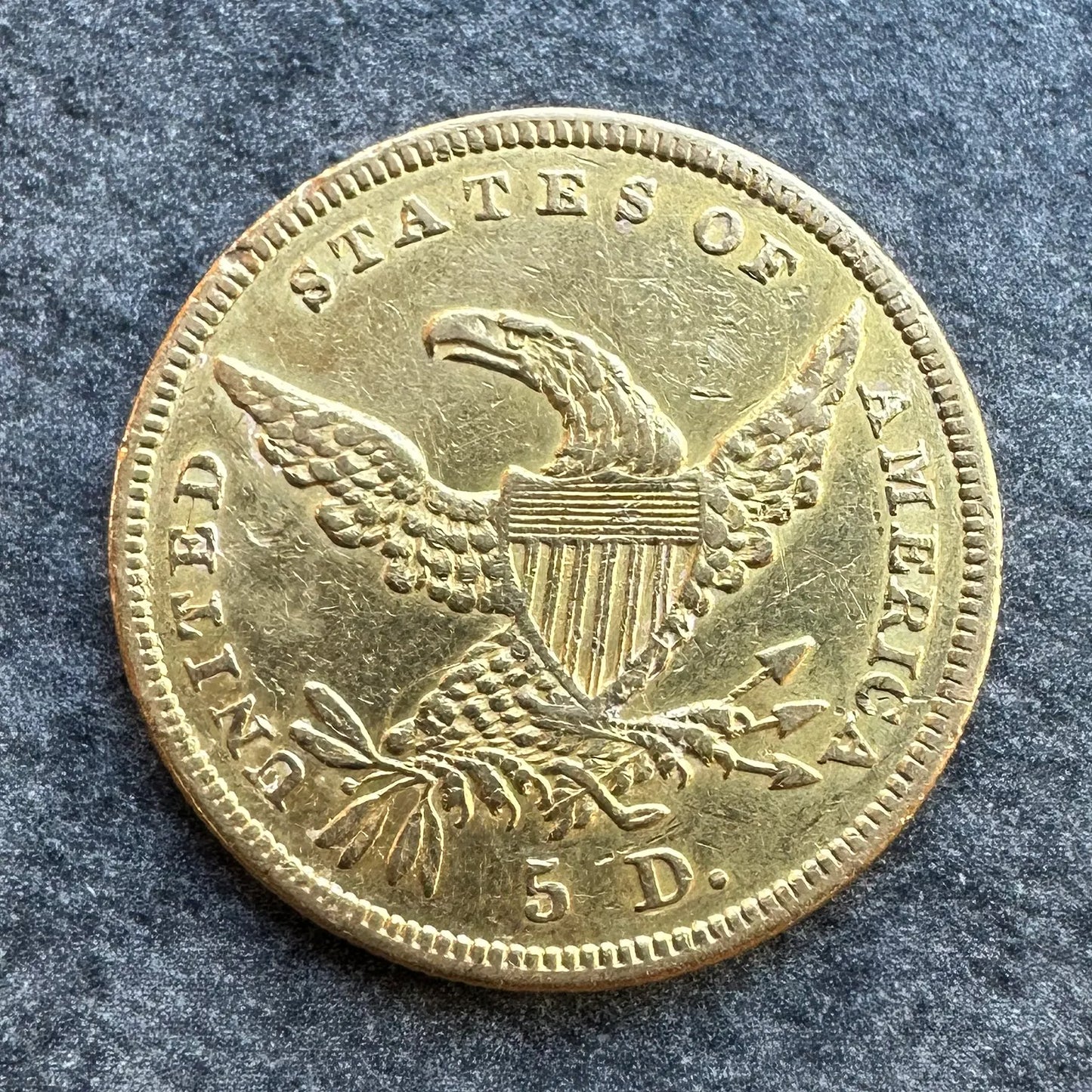 USA CLASSIC HEAD 5$ Or 1838 Five Dollars Philadelphia 8,30 gr