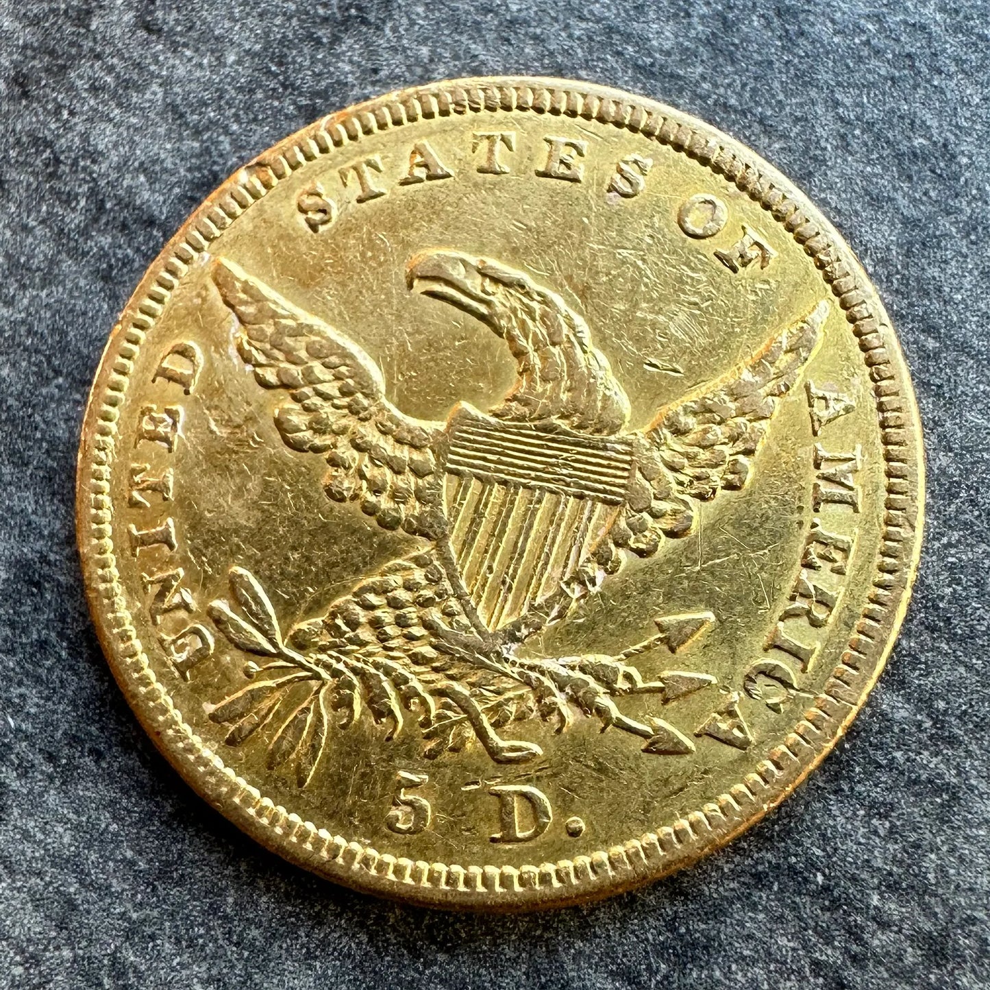 USA CLASSIC HEAD 5$ Or 1838 Five Dollars Philadelphia 8,30 gr