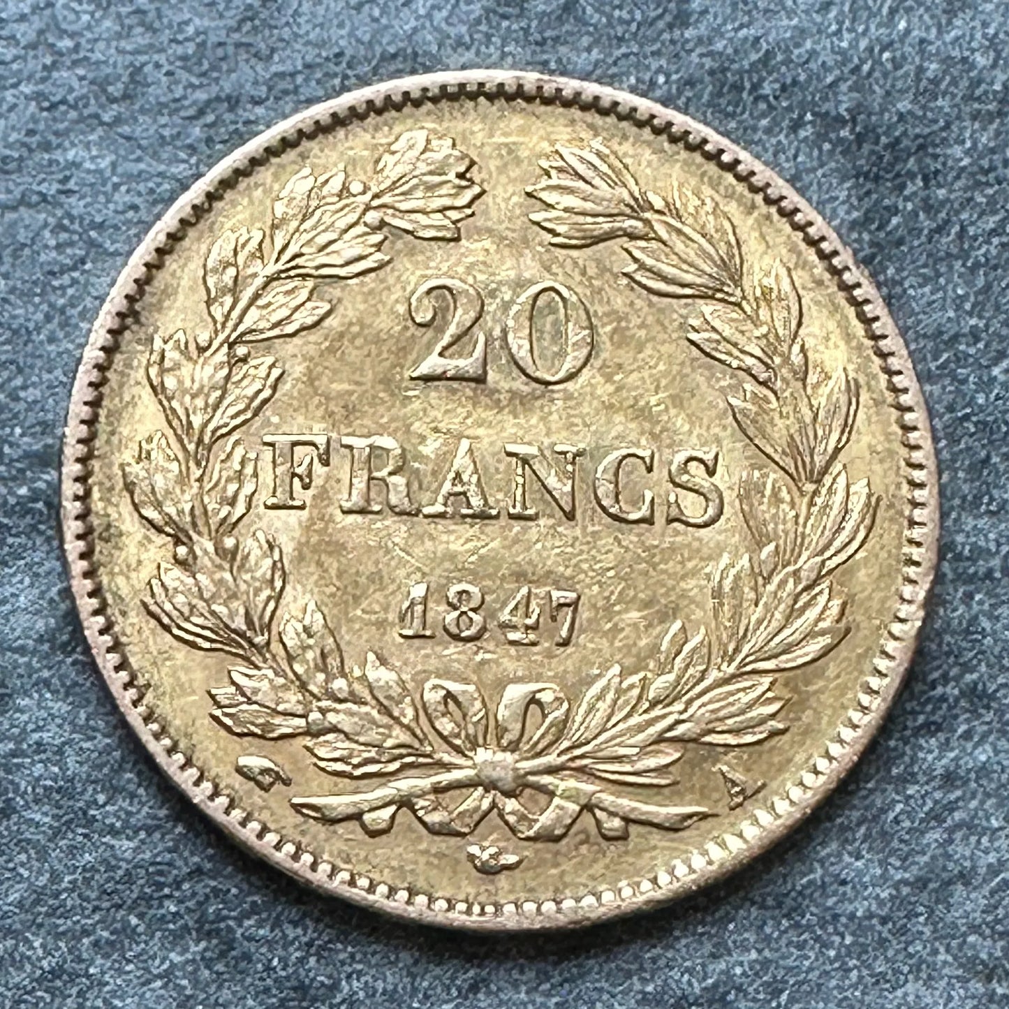 Luis Felipe I (1830-1848) 20 francos de oro 1847 En París 6,43 gr