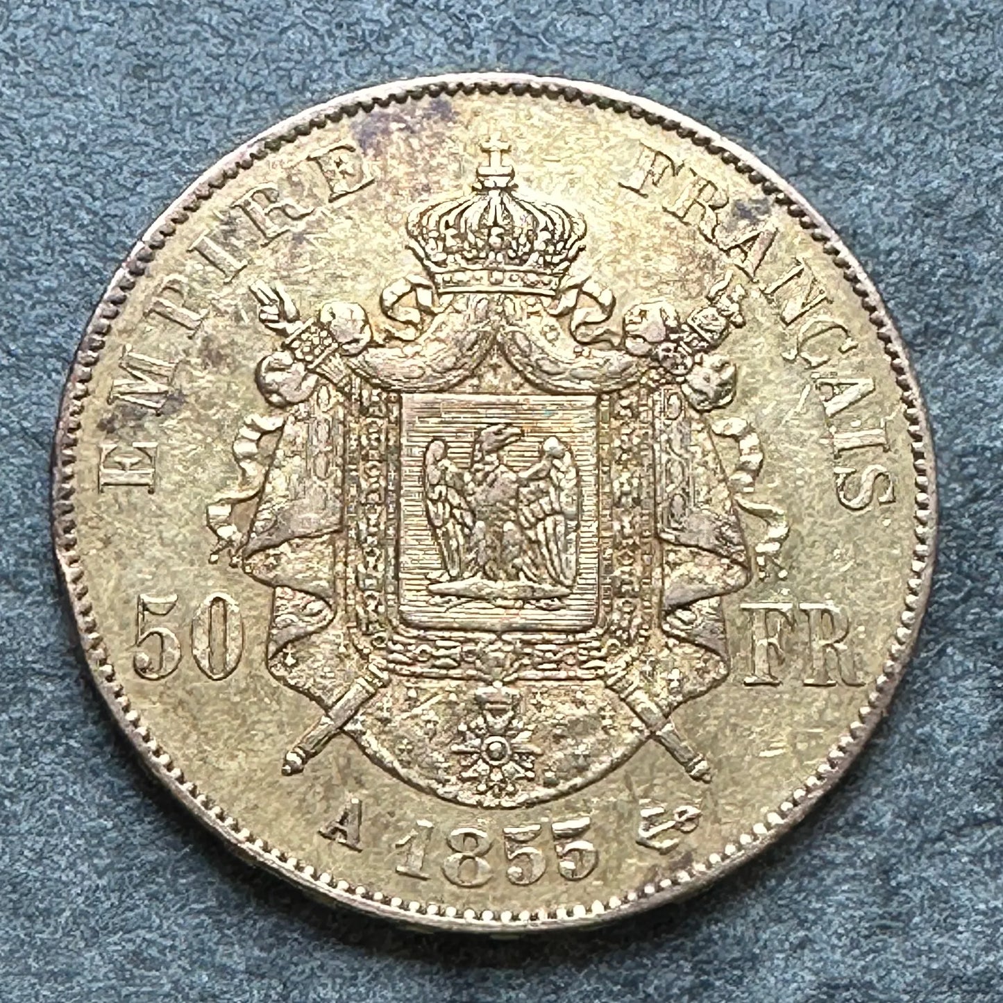 Napoleón III (1852-1870) 50 francos Oro 1855 En París 16,08 gr